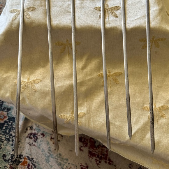 Vintage Williams Sonoma BBQ Grill Shish Kabob Skewers Ornate Brass Animal Tops. - Picture 7 of 7